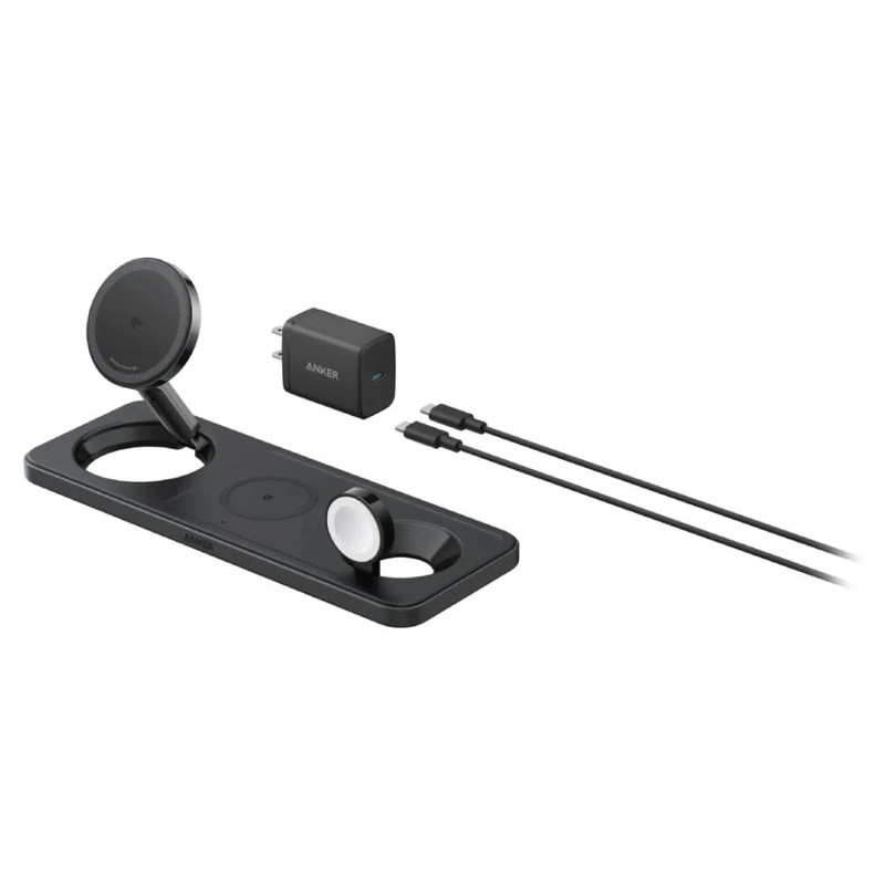 Anker MagGo Wireless Charging Station Magnetic Wireless Charger - Black - شاحن